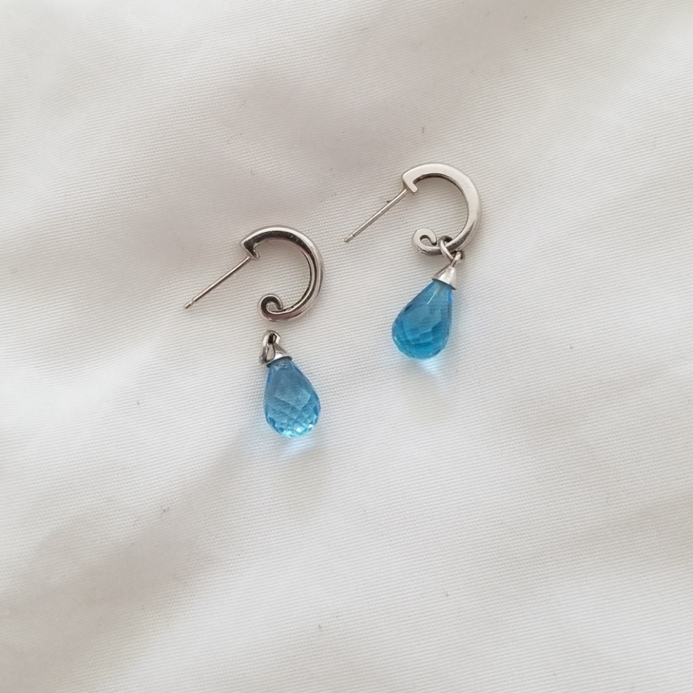Blue topaz earrings.